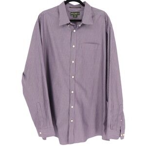Eddie Bauer Mens Size TXXL Purple Striped Wrinkle Resistant Relaxed Fit Shirt